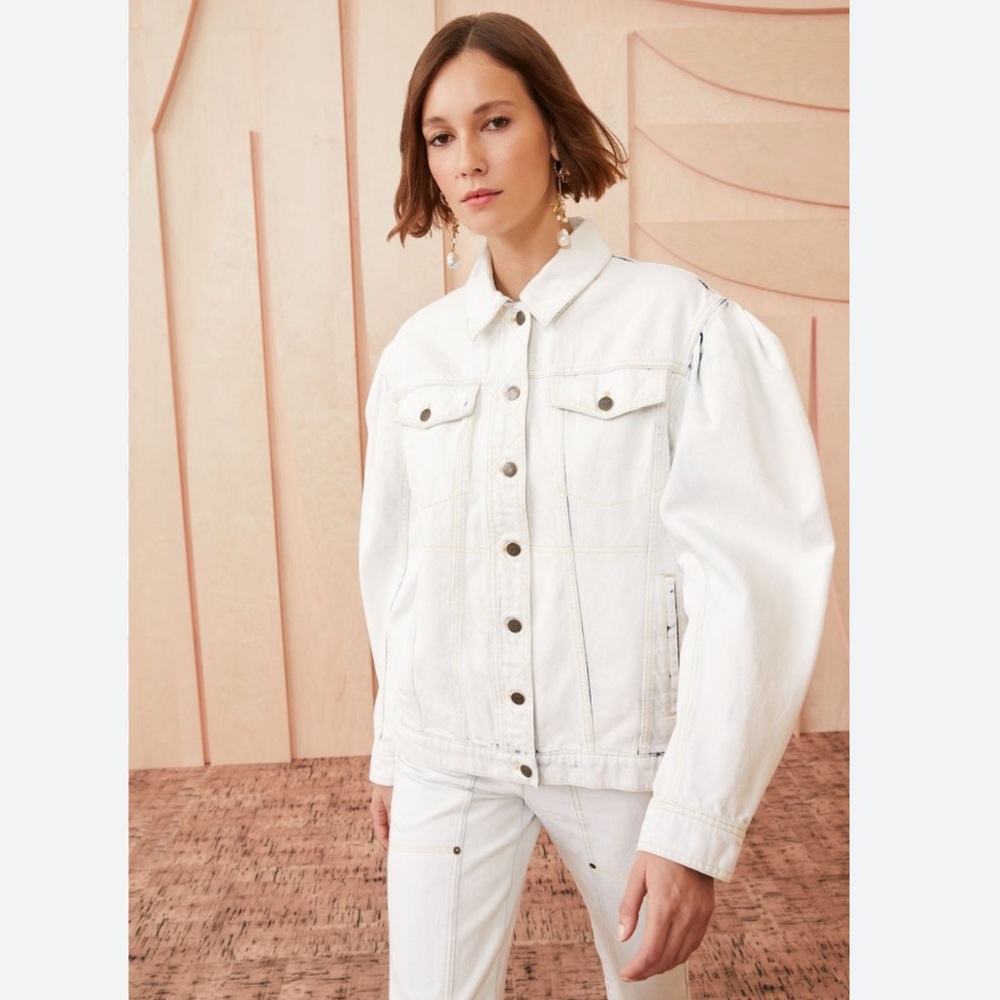 Ulla Johnson Odie Oversized Denim Jacket in Whitewash